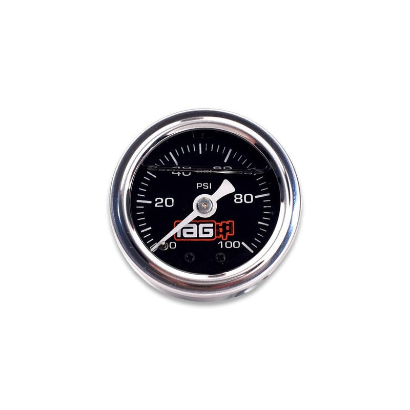 IAG Performance 0-100 PSI Liquid Filled Fuel Pressure Gauge (Black Face) - Image 1